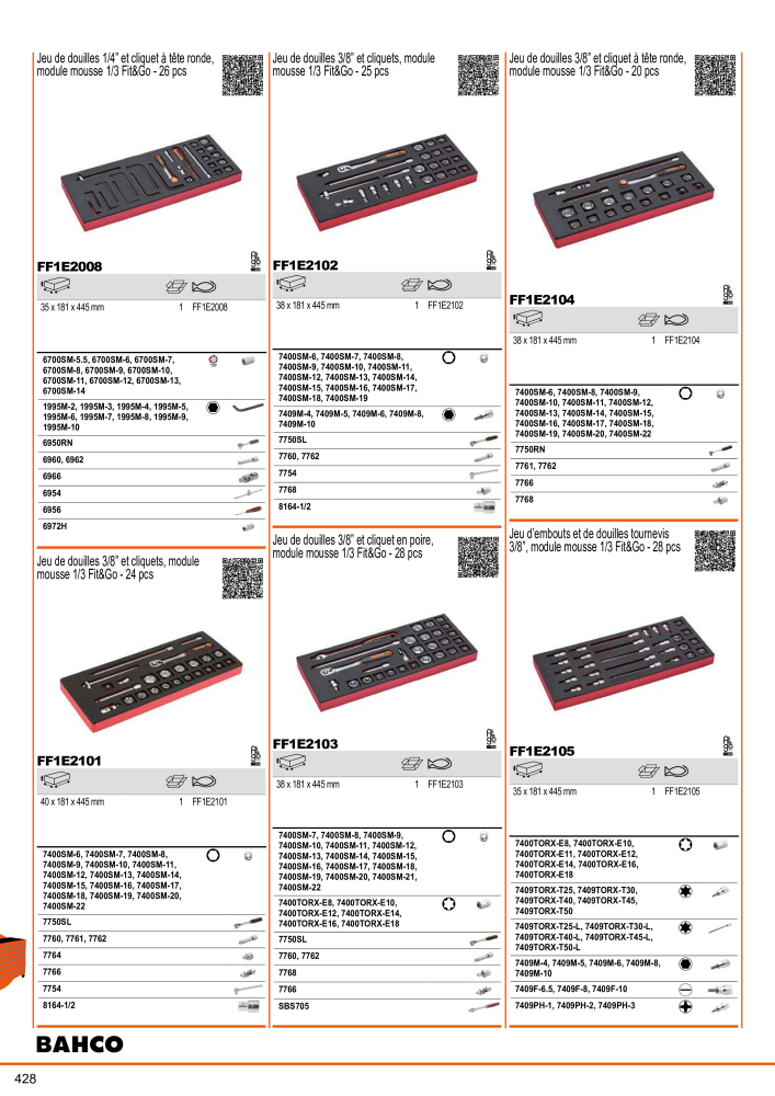 Outils du catalogue général BAHCO Nº: 21403 - Página 430