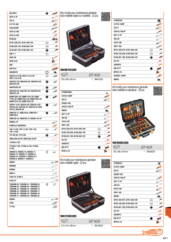 Outils du catalogue général BAHCO NEJ.: 21403 - Sida 443