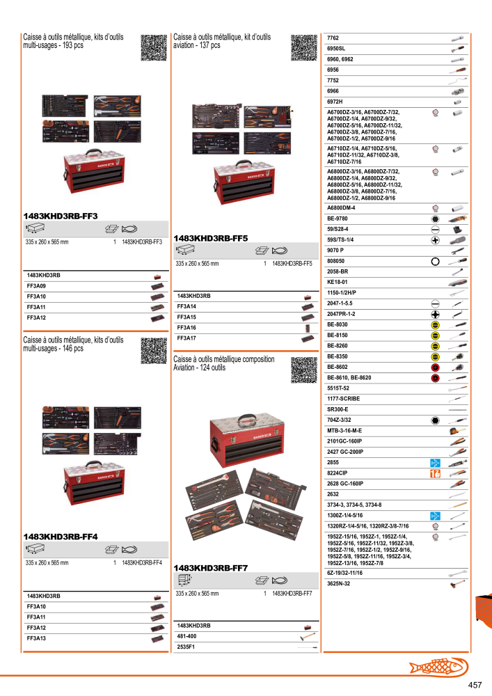 Outils du catalogue général BAHCO Nº: 21403 - Página 459