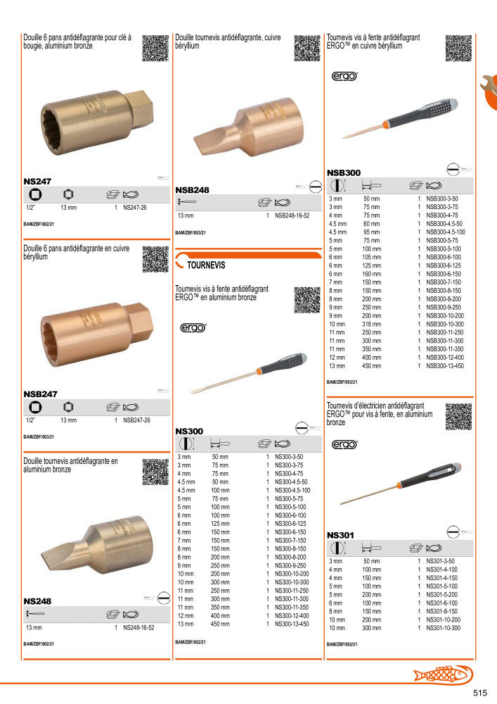 Outils du catalogue général BAHCO Nº: 21403 - Página 517