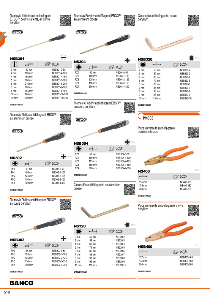 Outils du catalogue général BAHCO NR.: 21403 - Pagina 518