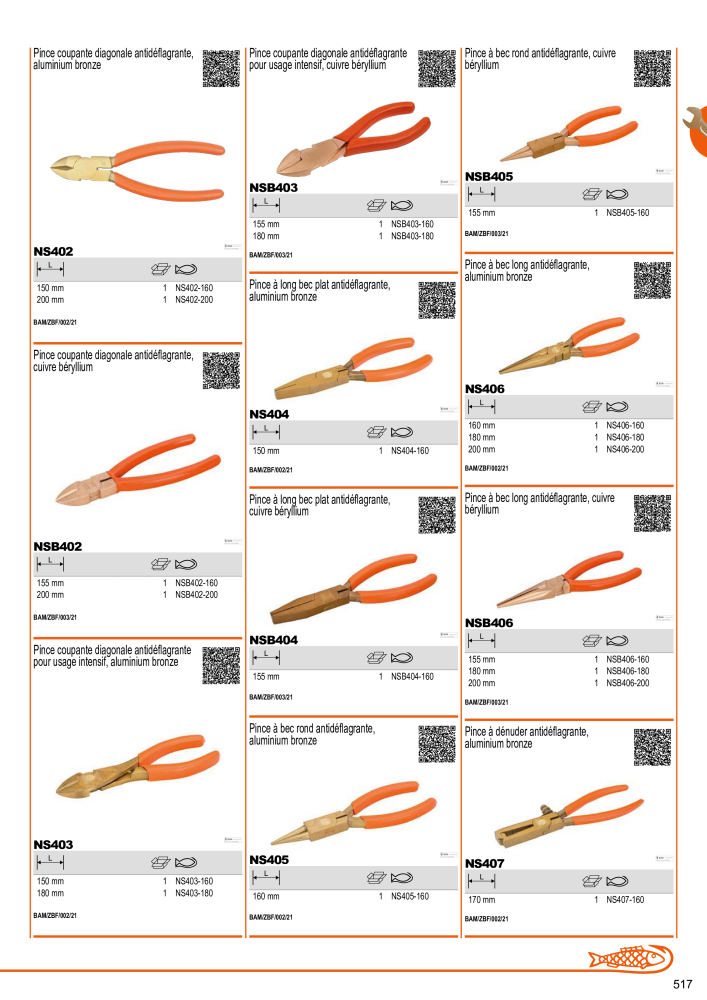 Outils du catalogue général BAHCO Nb. : 21403 - Page 519