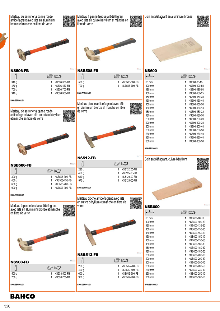 Outils du catalogue général BAHCO NR.: 21403 - Pagina 522