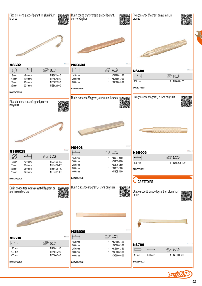 Outils du catalogue général BAHCO Nb. : 21403 - Page 523