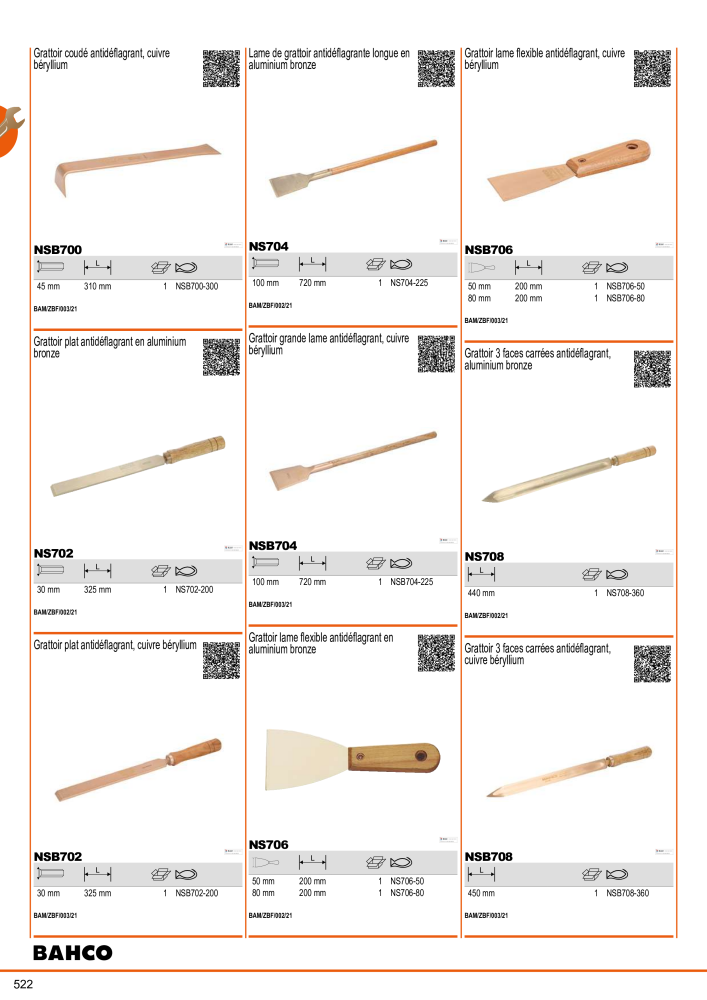 Outils du catalogue général BAHCO Nb. : 21403 - Page 524