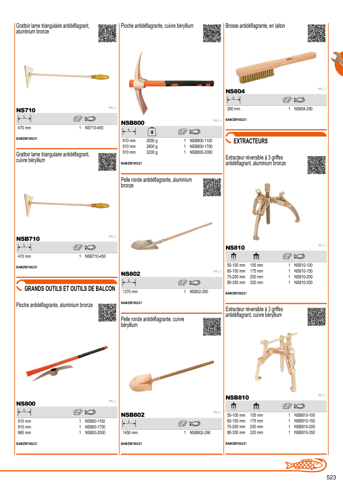 Outils du catalogue général BAHCO NO.: 21403 - Page 525