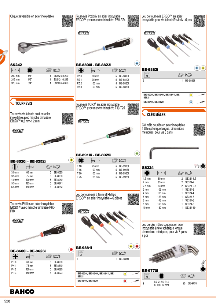 Outils du catalogue général BAHCO NEJ.: 21403 - Sida 530