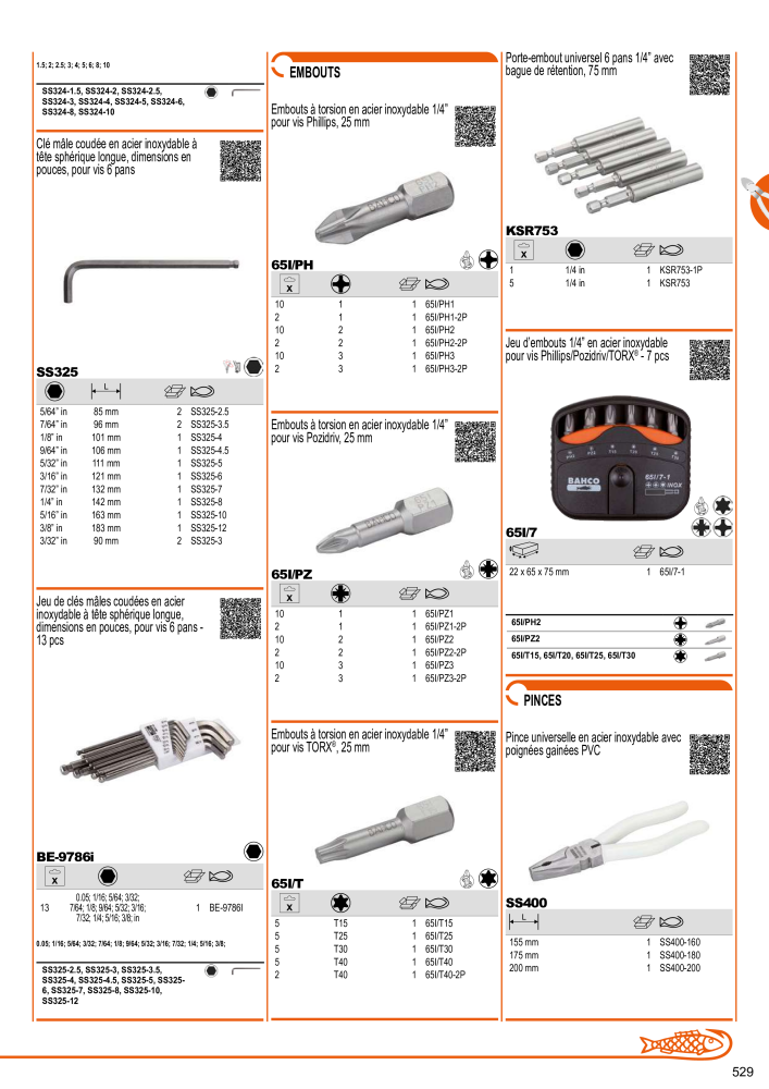 Outils du catalogue général BAHCO NEJ.: 21403 - Sida 531