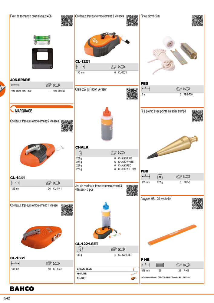 Outils du catalogue général BAHCO NR.: 21403 - Pagina 544