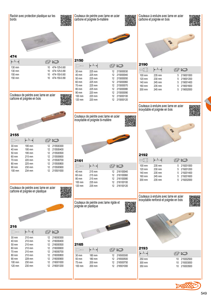 Outils du catalogue général BAHCO NO.: 21403 - Page 551