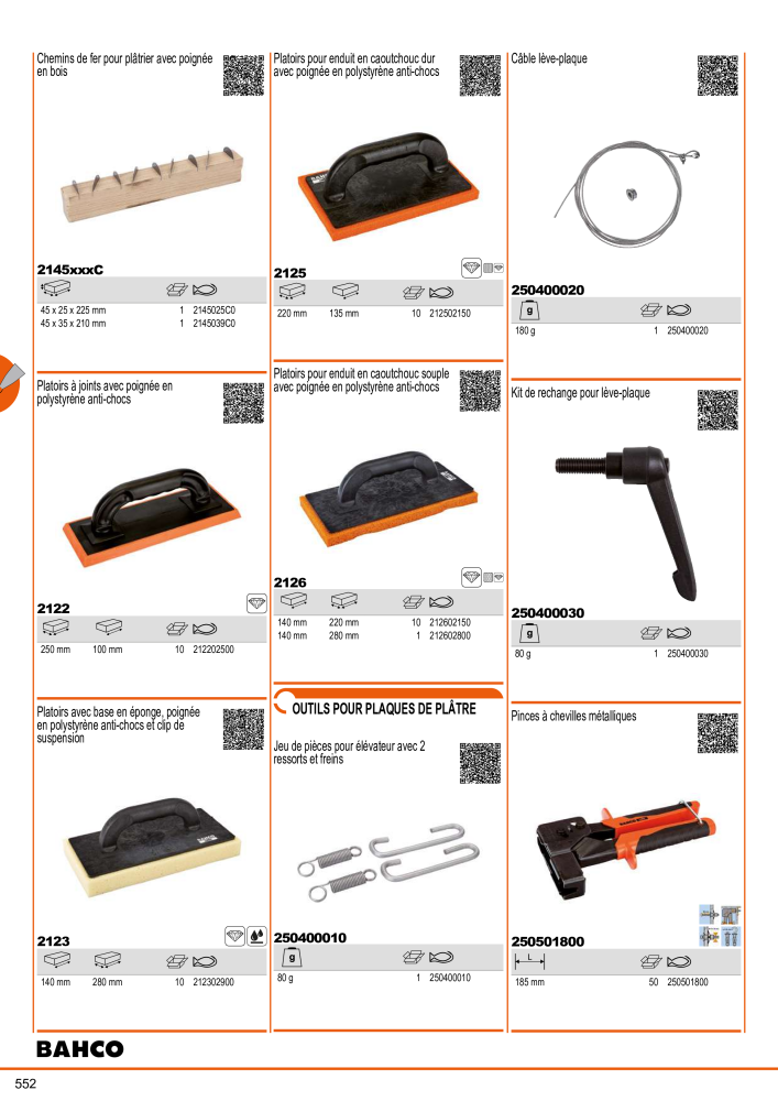 Outils du catalogue général BAHCO Nº: 21403 - Página 554