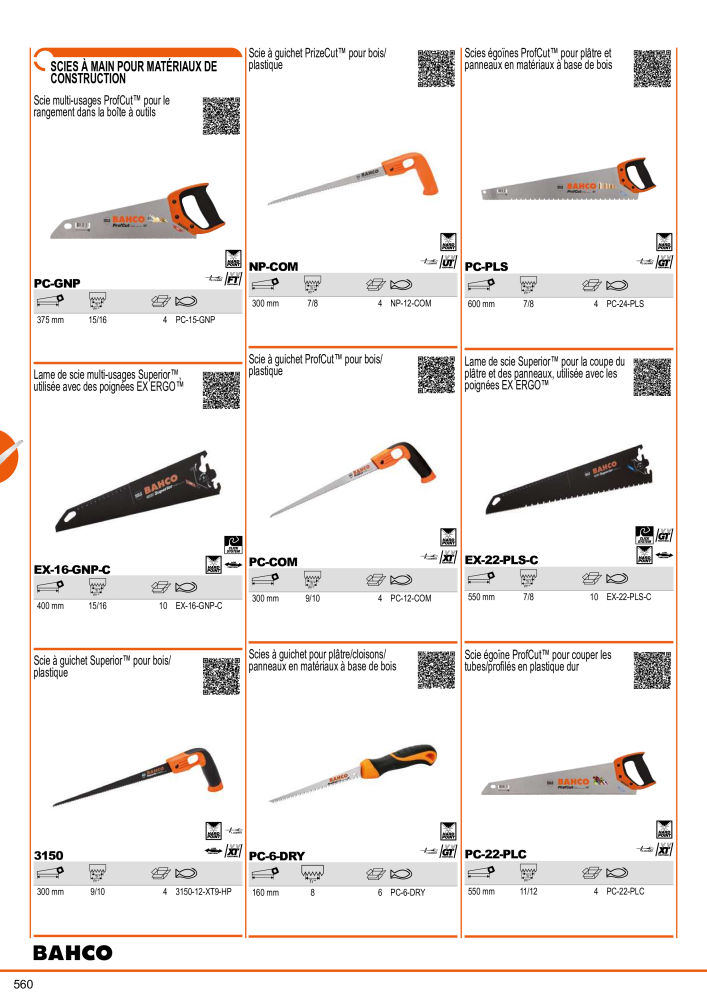 Outils du catalogue général BAHCO Nb. : 21403 - Page 562