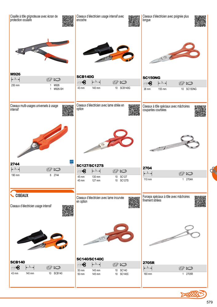 Outils du catalogue général BAHCO Nb. : 21403 - Page 581