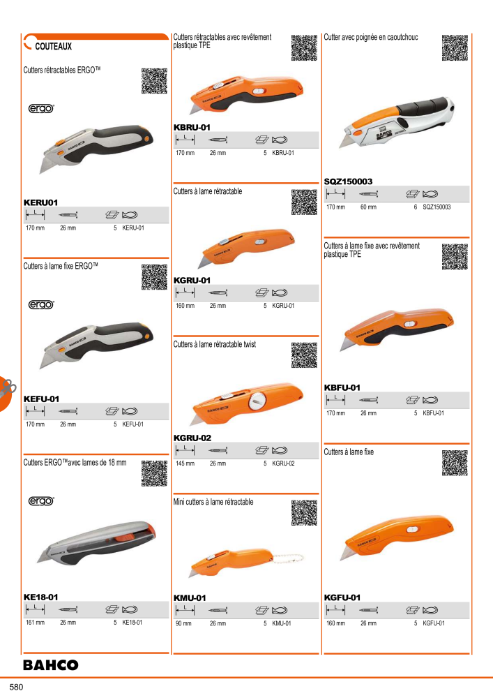 Outils du catalogue général BAHCO NO.: 21403 - Page 582