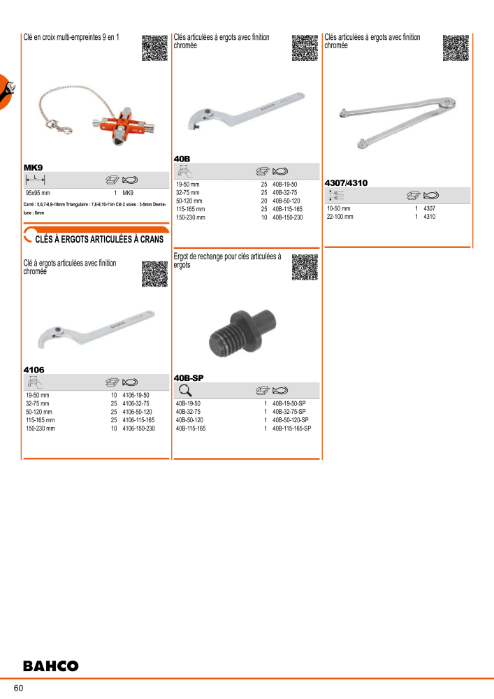 Outils du catalogue général BAHCO NR.: 21403 - Pagina 62