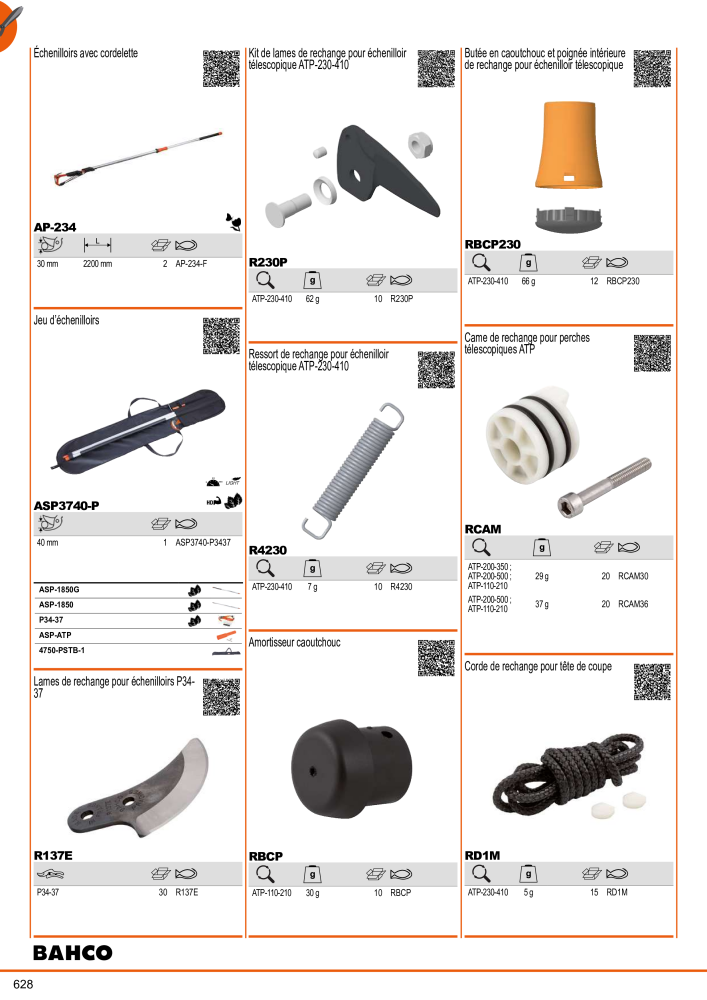 Outils du catalogue général BAHCO Nº: 21403 - Página 630