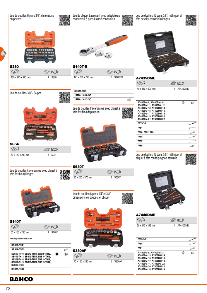 Outils du catalogue général BAHCO NO.: 21403 - Page 72