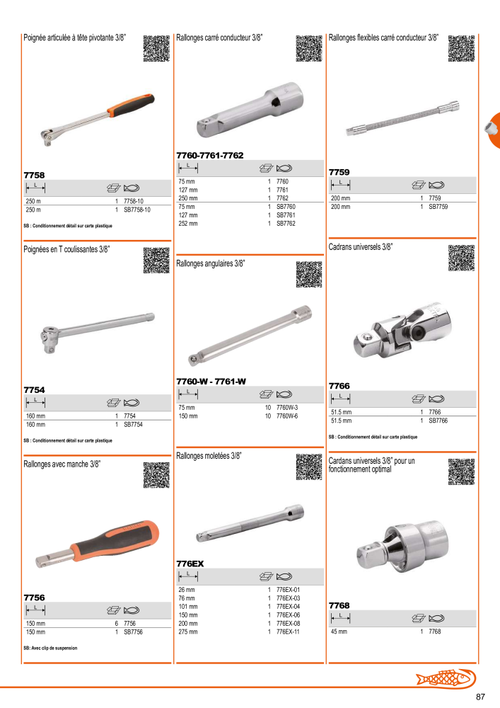 Outils du catalogue général BAHCO Nº: 21403 - Página 89