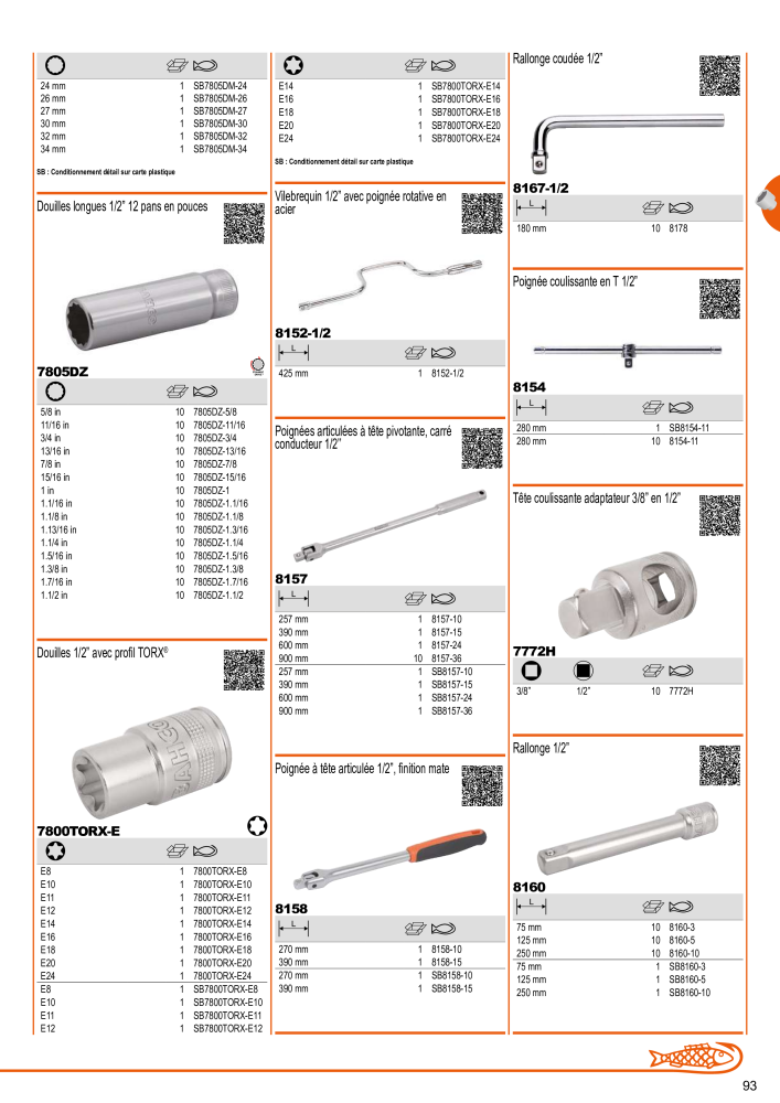 Outils du catalogue général BAHCO Nº: 21403 - Página 95