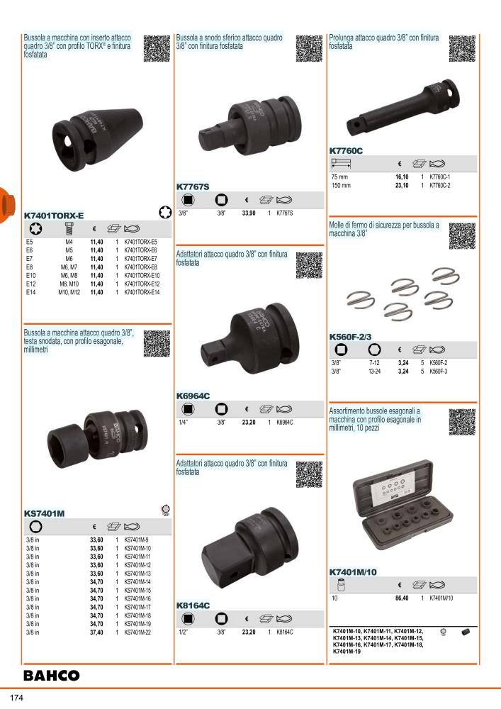 Strumenti del catalogo generale BAHCO Nº: 21405 - Página 176
