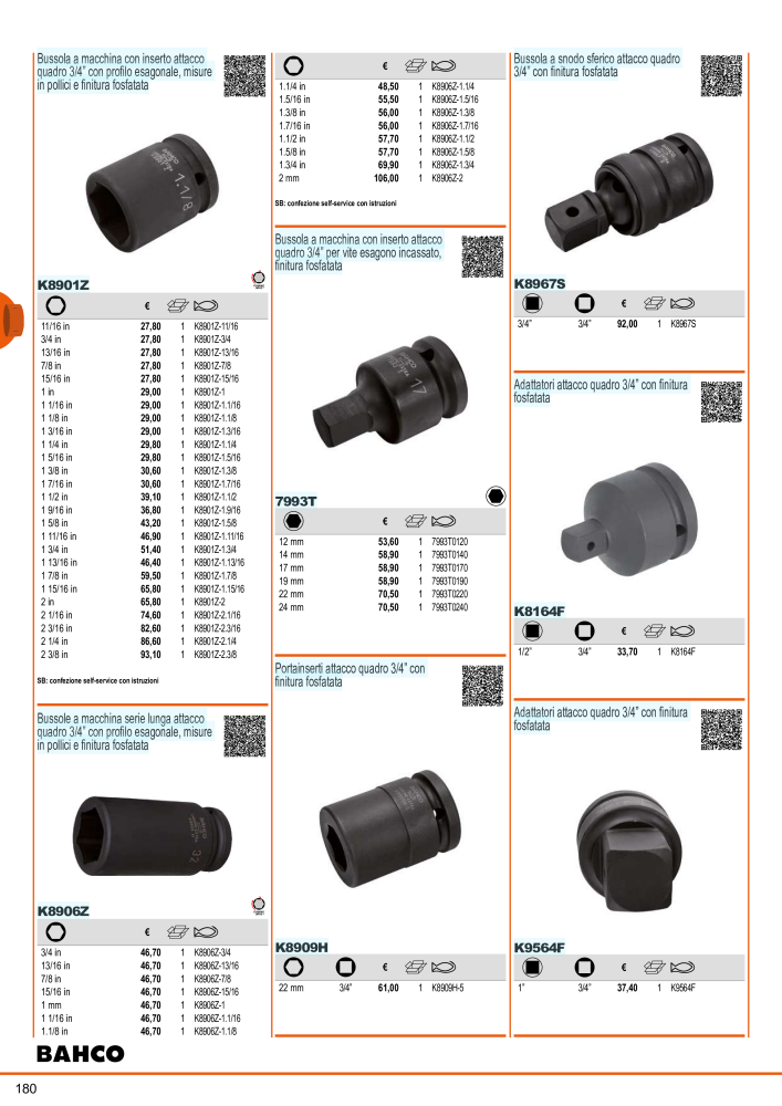 Strumenti del catalogo generale BAHCO NEJ.: 21405 - Sida 182