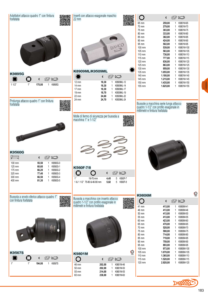 Strumenti del catalogo generale BAHCO Nº: 21405 - Página 185