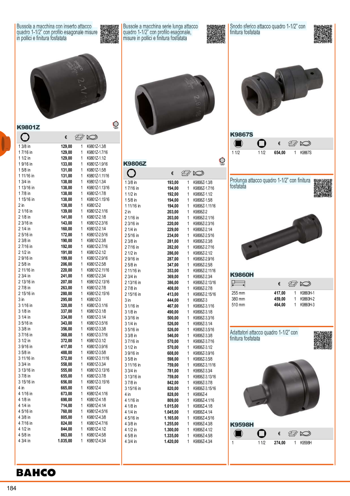 Strumenti del catalogo generale BAHCO Nº: 21405 - Página 186