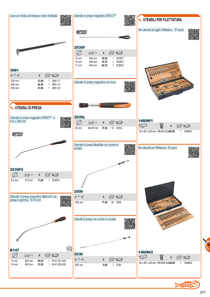 Strumenti del catalogo generale BAHCO Nb. : 21405 - Page 373