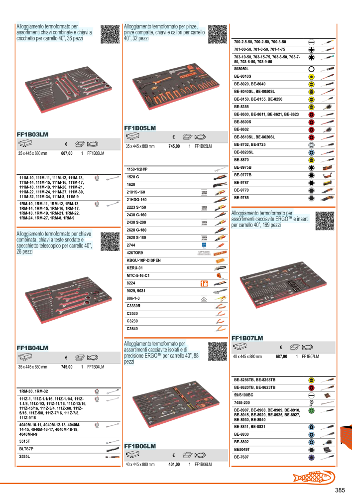 Strumenti del catalogo generale BAHCO Nº: 21405 - Página 387