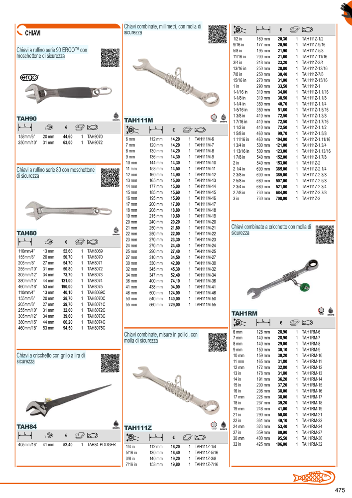 Strumenti del catalogo generale BAHCO Nº: 21405 - Página 477