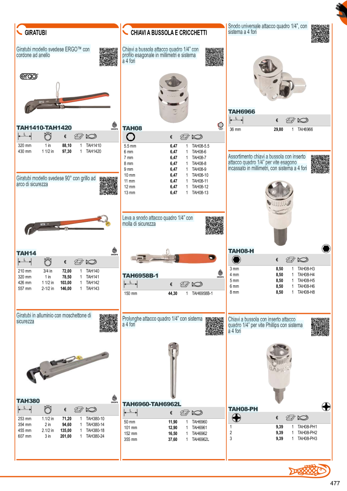 Strumenti del catalogo generale BAHCO Nº: 21405 - Página 479