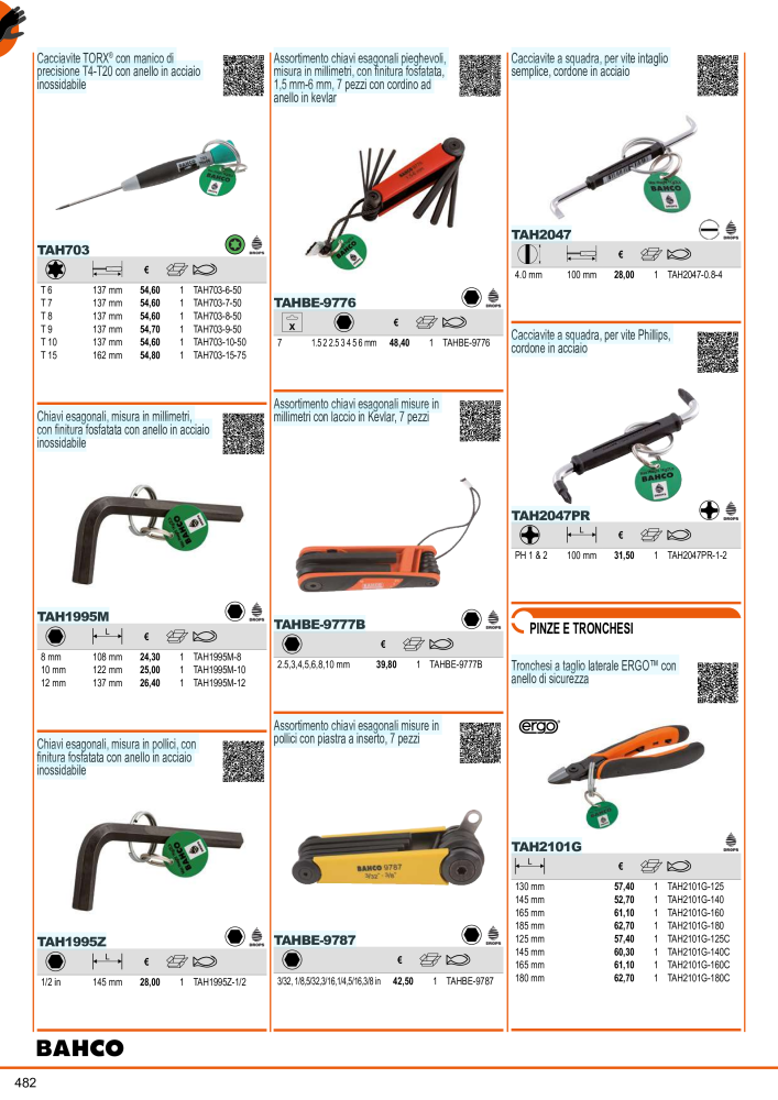 Strumenti del catalogo generale BAHCO n.: 21405 - Pagina 484