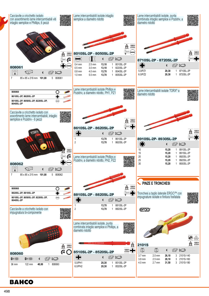 Strumenti del catalogo generale BAHCO n.: 21405 - Pagina 500