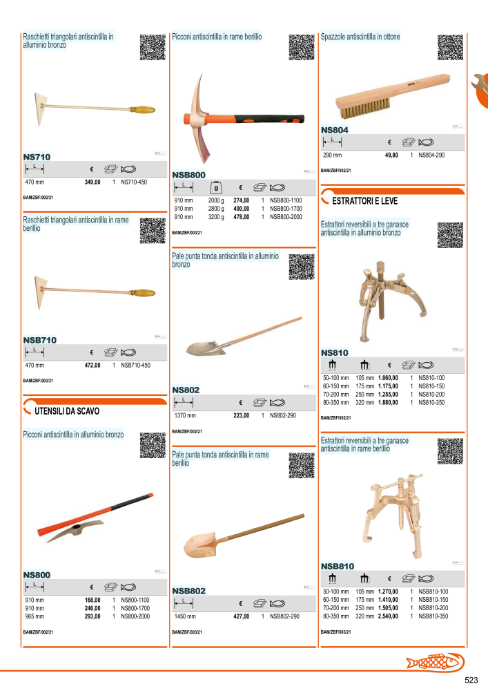 Strumenti del catalogo generale BAHCO Nb. : 21405 - Page 525