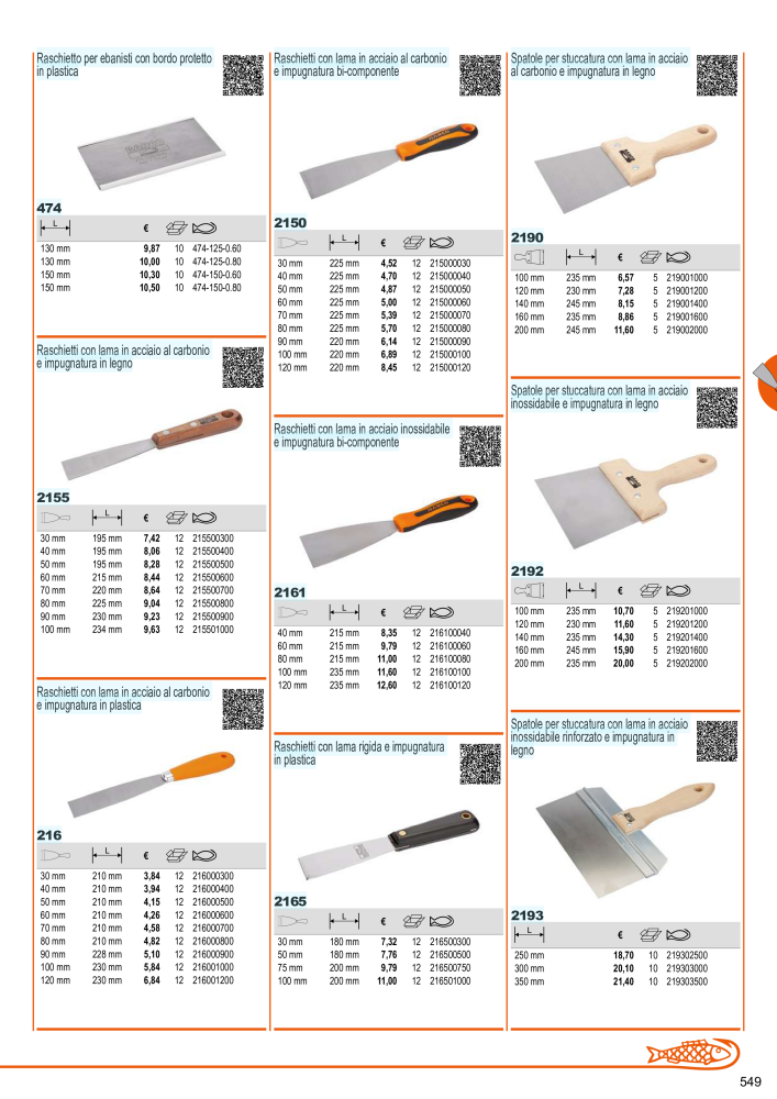 Strumenti del catalogo generale BAHCO Nb. : 21405 - Page 551