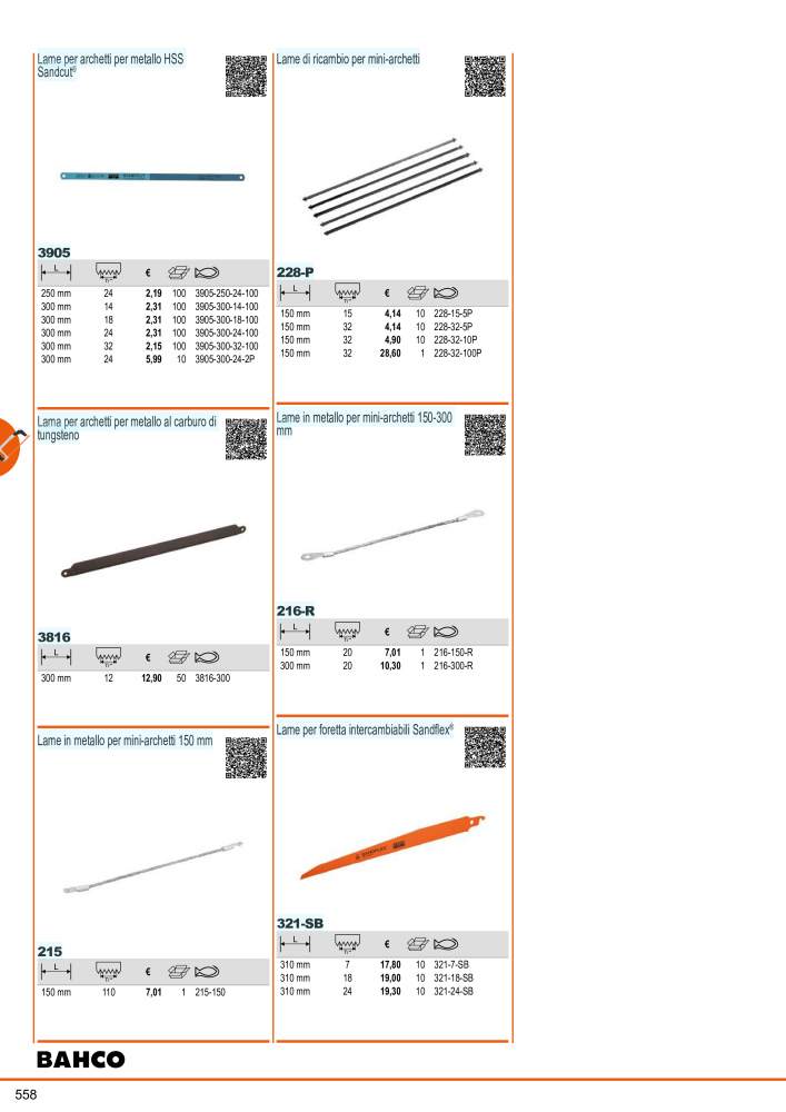 Strumenti del catalogo generale BAHCO Nº: 21405 - Página 560