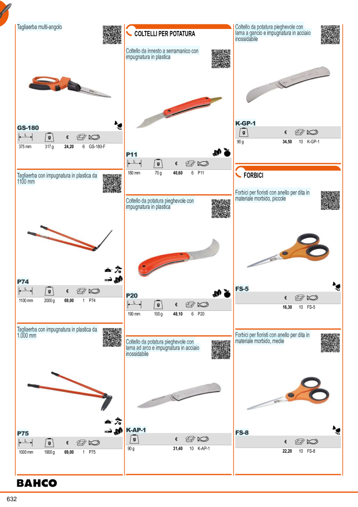 Strumenti del catalogo generale BAHCO Nº: 21405 - Página 634