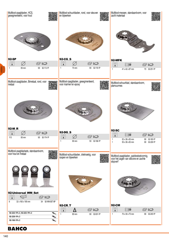 BAHCO Segmentzaagblad voor multifunctioneel gereedschap voor het zagen van hout - 85 mm 92-113-1P