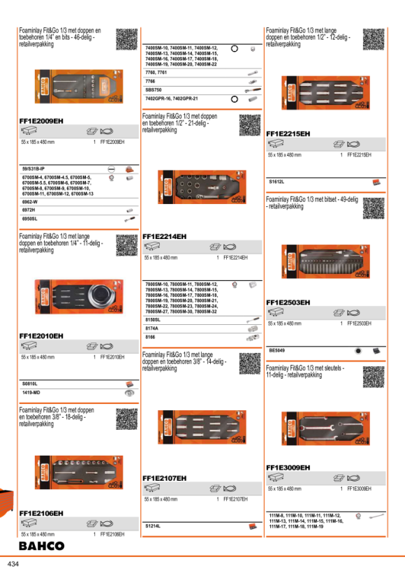 BAHCO Fit&Go 1/3 schuiminzet, stiftsleutel, bitset en magnetisch bakje - 36 stuks FF1E5013EH