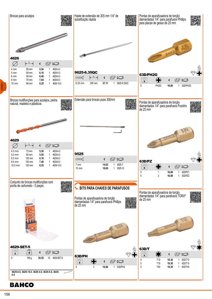 Ferramentas do catálogo geral BAHCO Nº: 21407 - Página 158