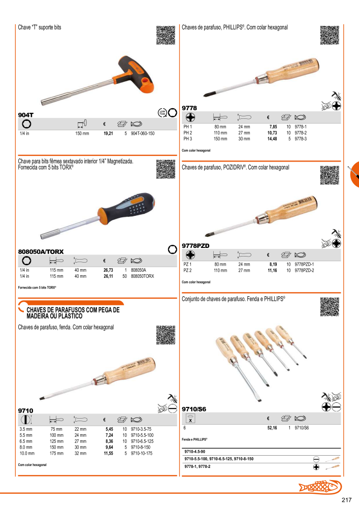Ferramentas do catálogo geral BAHCO n.: 21407 - Pagina 219