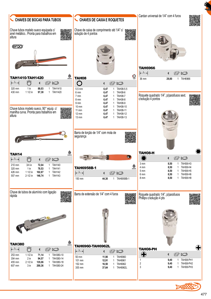 Ferramentas do catálogo geral BAHCO Nb. : 21407 - Page 479