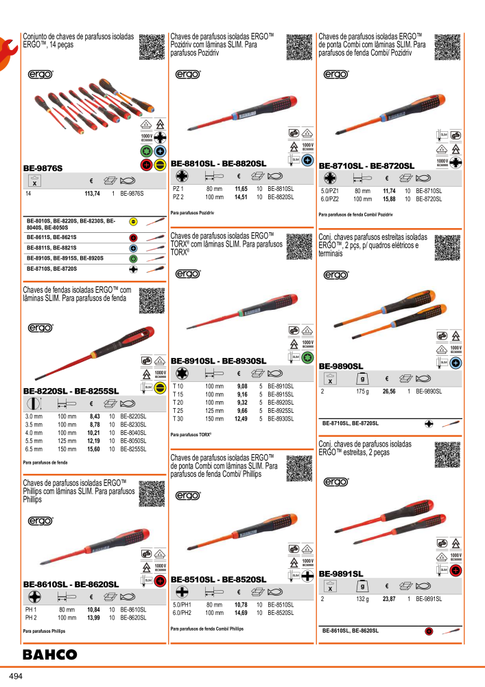 Ferramentas do catálogo geral BAHCO Nº: 21407 - Página 496