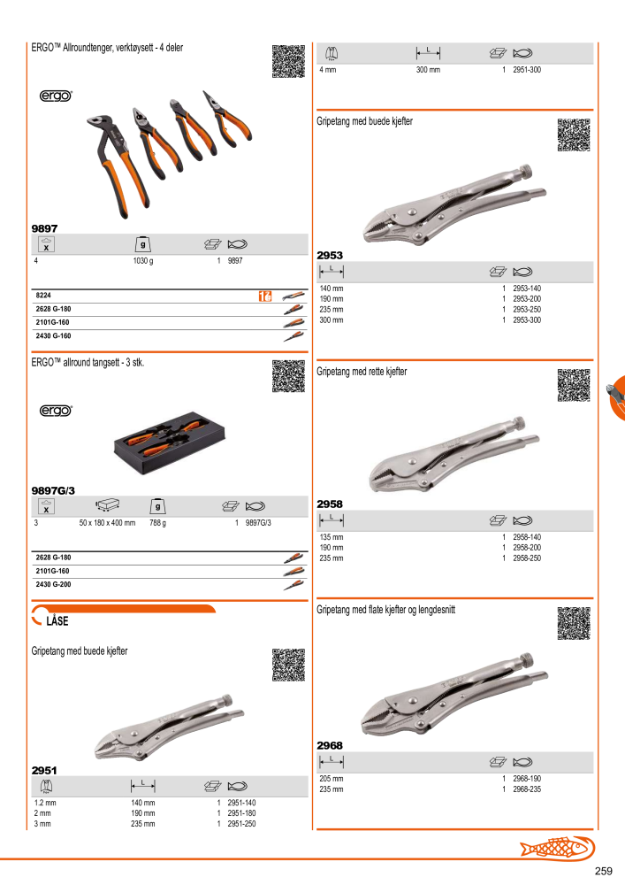 BAHCO generelle katalogverktøy NEJ.: 21410 - Sida 261