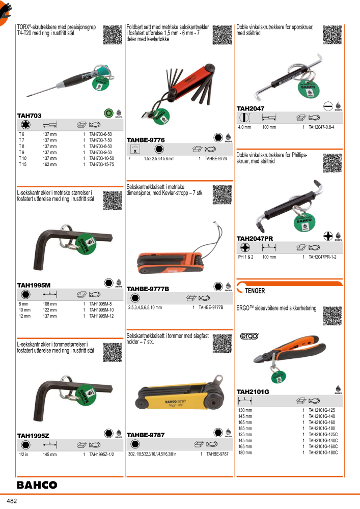 BAHCO generelle katalogverktøy NEJ.: 21410 - Sida 484