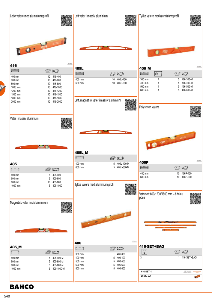 BAHCO generelle katalogverktøy Nº: 21410 - Página 542