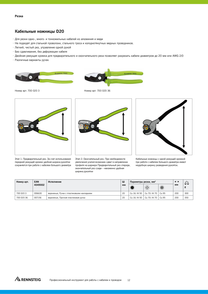 Основной каталог RENNSTEIG обработка кабеля n.: 21414 - Pagina 12