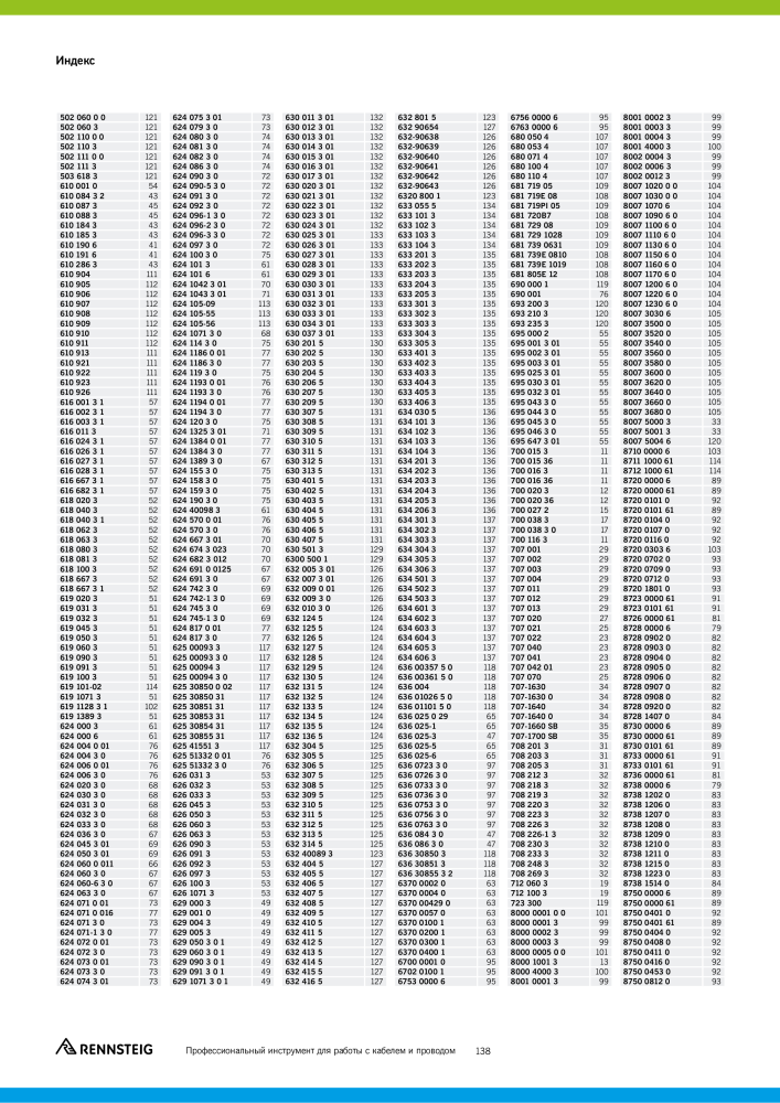 Основной каталог RENNSTEIG обработка кабеля NO.: 21414 - Page 138