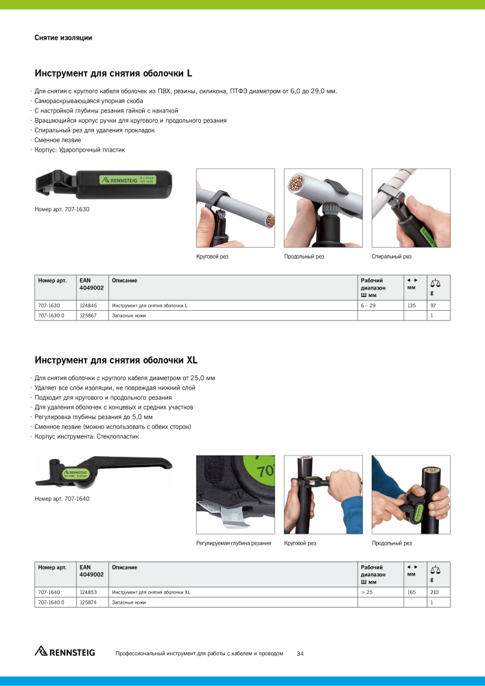 Основной каталог RENNSTEIG обработка кабеля Nb. : 21414 - Page 34