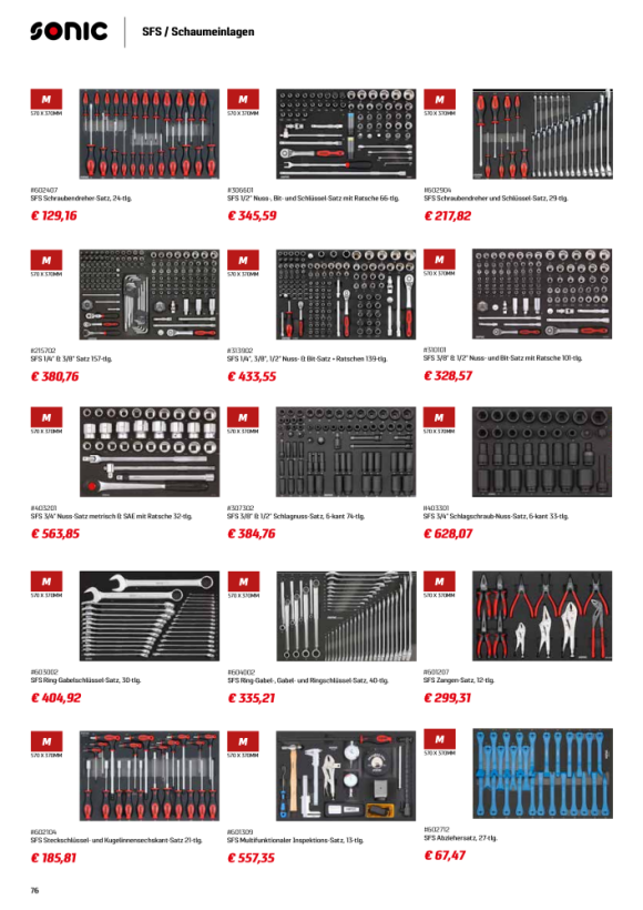 Sonic Doppenset SFS 1/2’’ met ratel 66-delig 306601